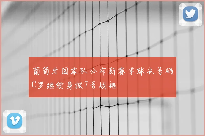 葡萄牙国家队公布新赛季球衣号码C罗继续身披7号战袍